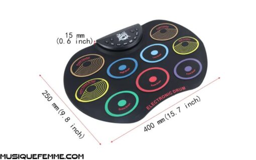 Trống Điện Tử 9 Miếng Silicone Có Thể Cuộn Lại Bằng Điện